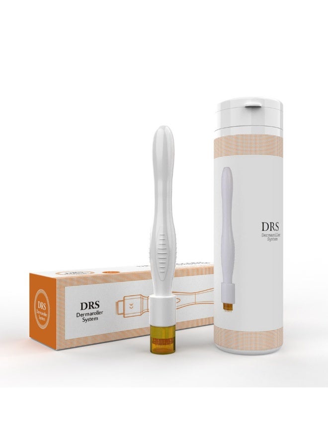 أسطوانة الوخز بالإبر الدقيقة مع ختم ذهبي، مجموعة إبر، إبر 0.25 مم، أداة للعناية بالبشرة، مناسبة لبشرة الوجه ونمو الشعر واللحية، للجنسين. - Image 1