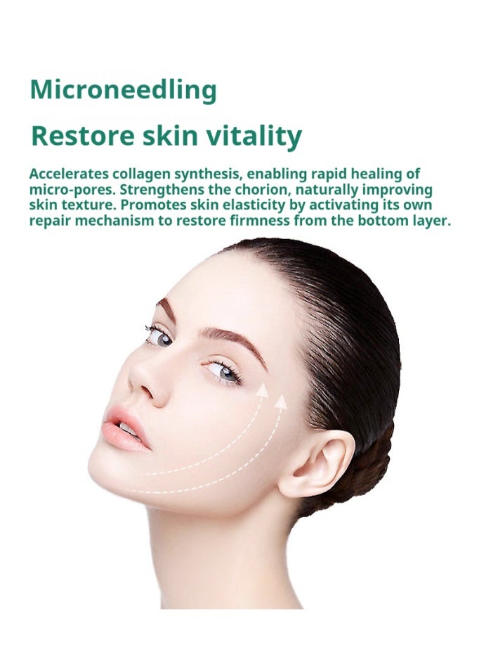 أسطوانة الوخز بالإبر الدقيقة مع ختم ذهبي، مجموعة إبر، إبر 0.25 مم، أداة للعناية بالبشرة، مناسبة لبشرة الوجه ونمو الشعر واللحية، للجنسين. - Image 4