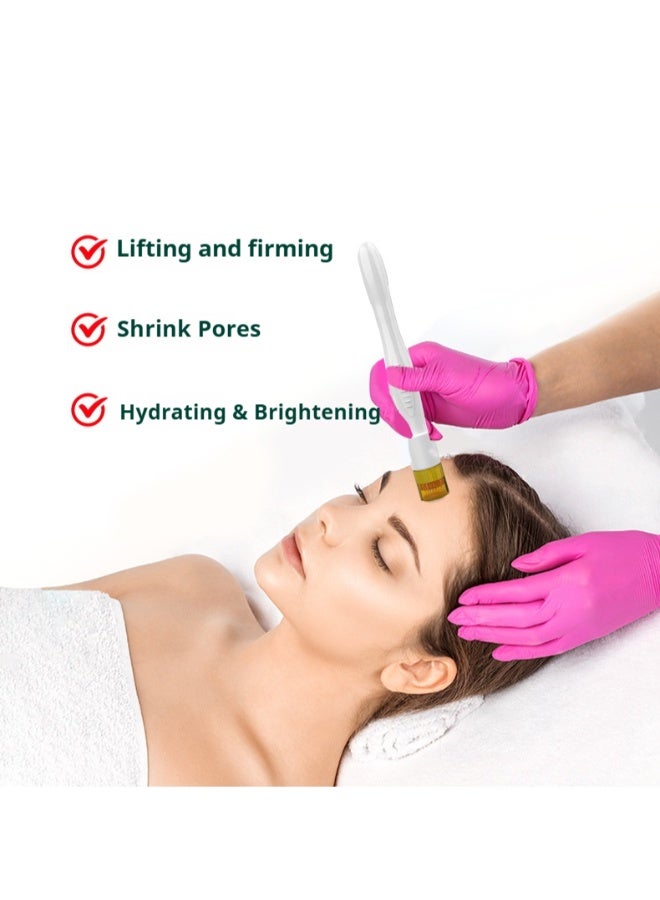 أسطوانة الوخز بالإبر الدقيقة مع ختم ذهبي، مجموعة إبر، إبر 0.25 مم، أداة للعناية بالبشرة، مناسبة لبشرة الوجه ونمو الشعر واللحية، للجنسين. - Image 5