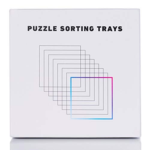Tidyboss 8 Puzzle Sorting Trays with Lid 10" x 10" - Portable Jigsaw Puzzle Accessories White Background Makes Pieces Stand Out Sort Patterns, Shapes and Colors | for Puzzles Up to 1500-2000 Pieces - Image 2