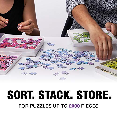 Tidyboss 8 Puzzle Sorting Trays with Lid 10" x 10" - Portable Jigsaw Puzzle Accessories White Background Makes Pieces Stand Out Sort Patterns, Shapes and Colors | for Puzzles Up to 1500-2000 Pieces - Image 5