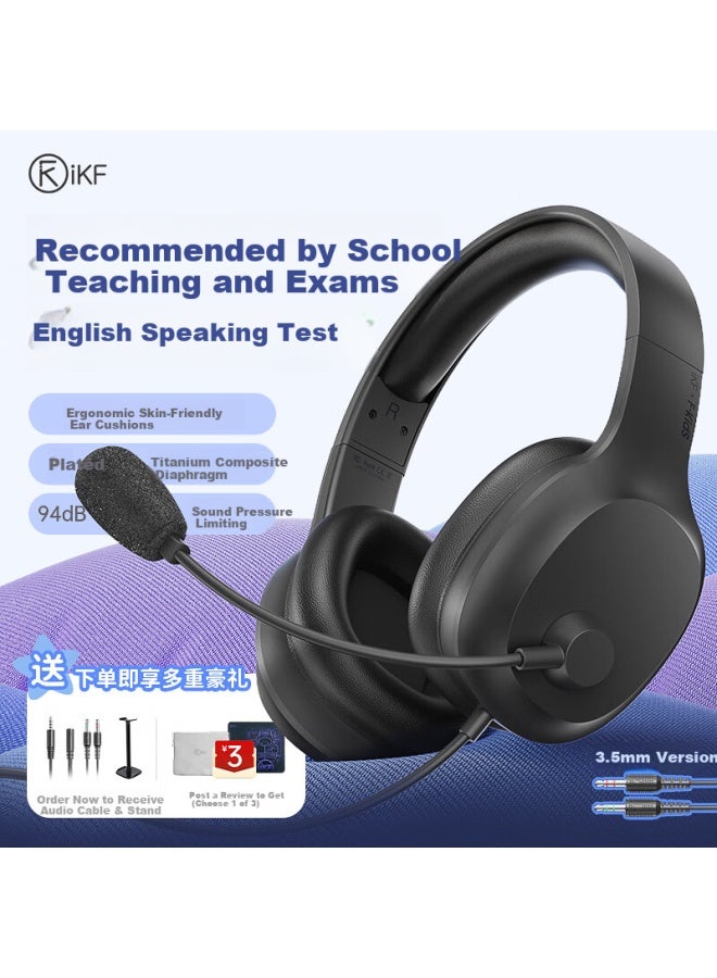 Ikf Fkids Y01 Wired Over-ear Headphones For English Listening And Speaking Exams, Middle And High School Online Courses, Children's Learning And Reading Training Headset With 3.5mm Jack, Deep Space Gr - Image 1