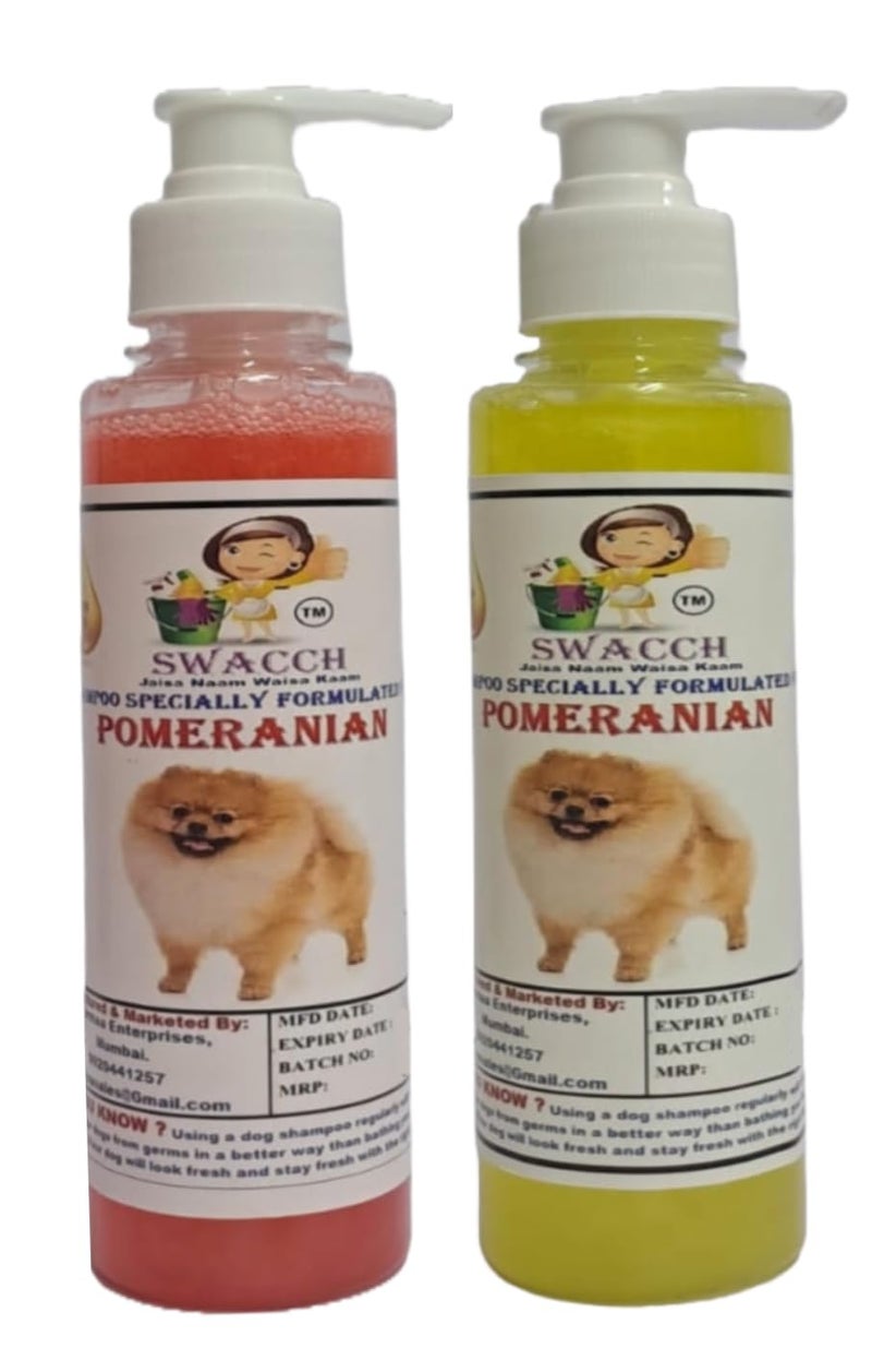 SWACCH Premium Shampoo for Pomeranian (200ML) (Combo Pack of 2) Jasmine & Lemon - Image 1
