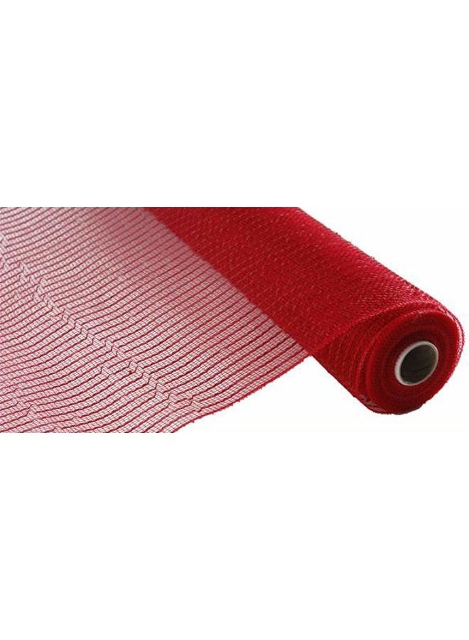 Wide Foil Deco Poly Mesh Ribbon, 10 Inches x 30 Feet (Red, Red Foil)