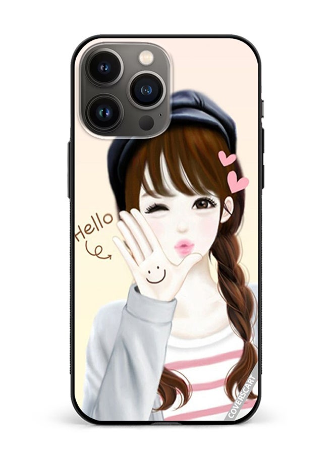 COVERSCART Protective Case Cover For Apple iPhone 14 Pro Max Hello Girl Design Multicolour