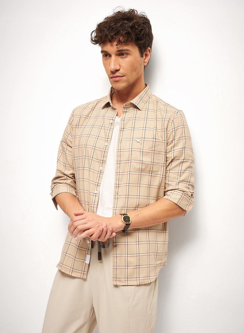 THE BEAR HOUSE Cotton Shirt for Men | Slim Fit, Long Sleeve, Casual & Formal Wear | Soft, Breathable Fabric for Office, Everyday, & All-Season Use in Classic & Trendy - Image 1