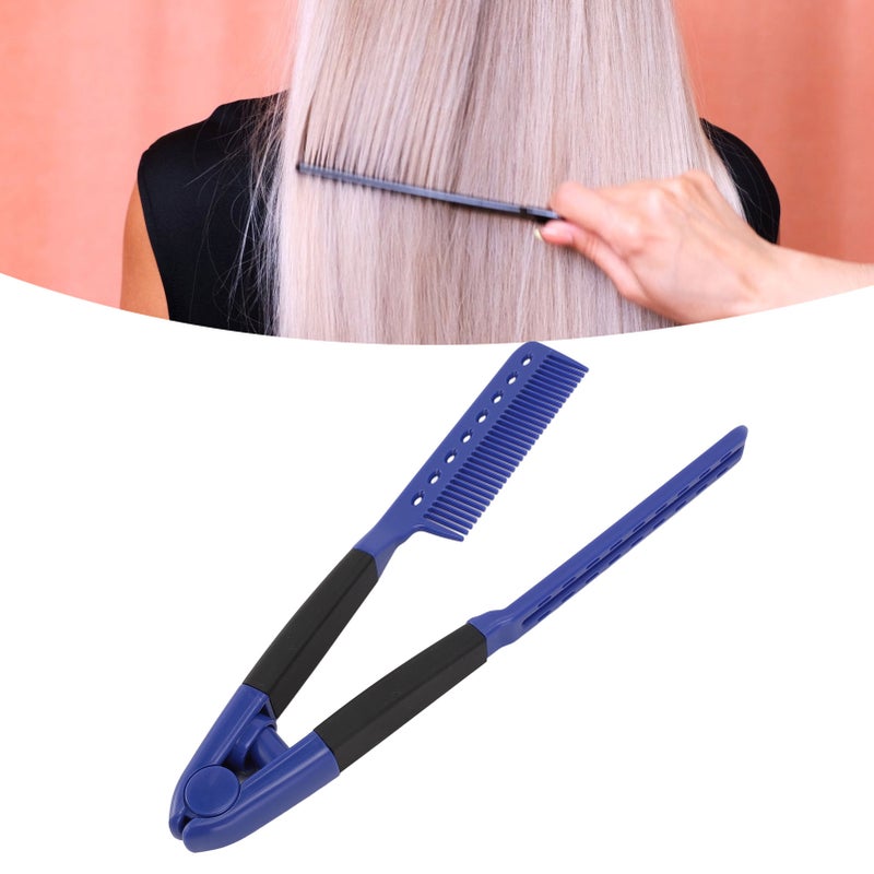 V Shaped Hair Straightener Comb Hairdressing Styling Anti Static Heat Resistant Flat Straightening Comb - Image 2