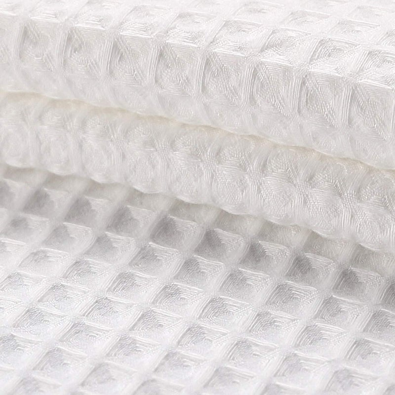 River Dream White Fabric Shower Curtain Set  Cotton Blend  Waffle Weave  with Snap in Replacement Liner?71 x 74 inches - Image 2