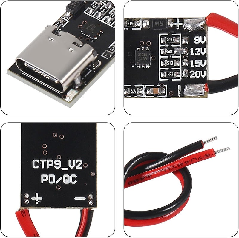 NALACAL 5 قطع وحدة تشغيل USB-C PD - متوافقة مع PD3.0/QC3.0 مع خرج قابل للتعديل 9V/12V/15V/20V 5A | لوحة شحن سريع مع مدخل Type-C أنثوي وغلاف واقي - Image 4