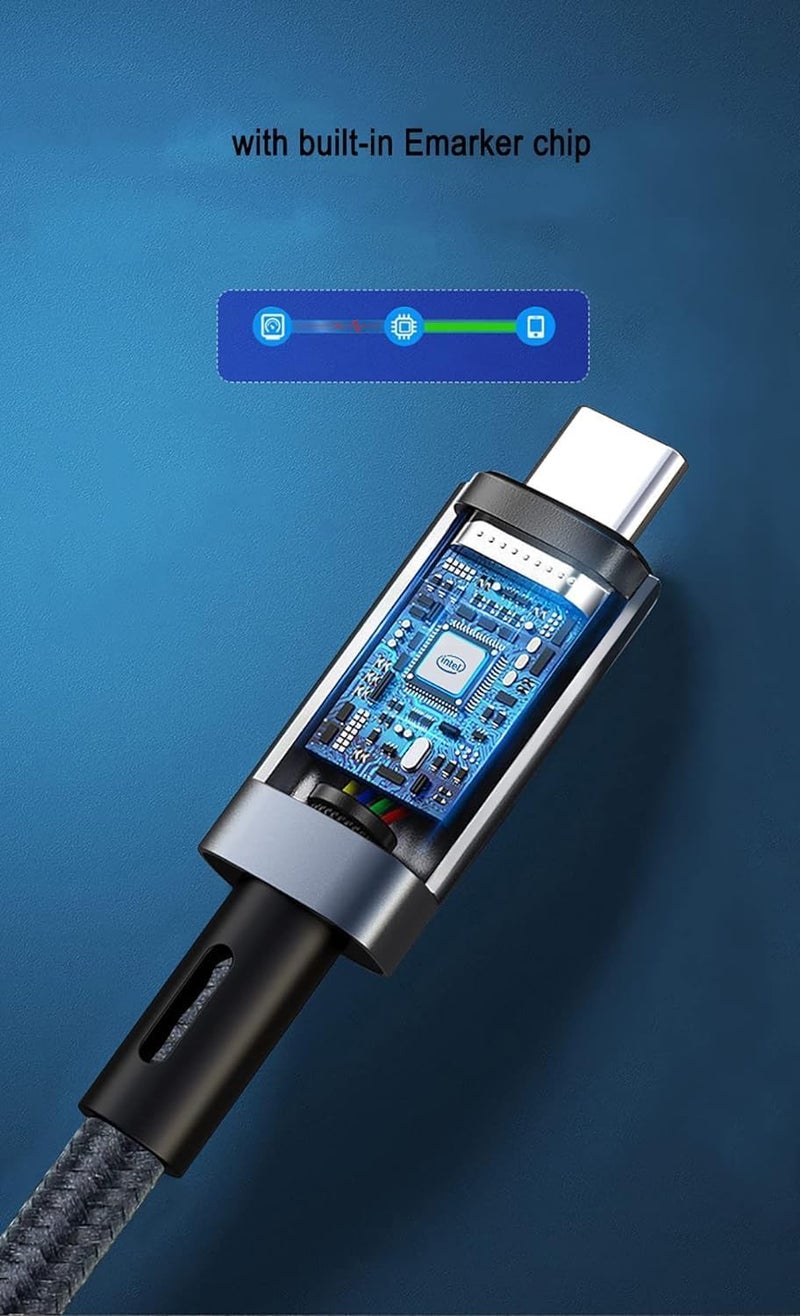 Tobo 80 Gbps Data Transfer,USB 5 Cable Supports Dual8K HD Display, 240W Charging usb c monitor cable, Compatible with Thunderbolt 5, Thuderbolt 4, USB4, Thundrbolt 3 and USB-C (1.5M) - Image 2