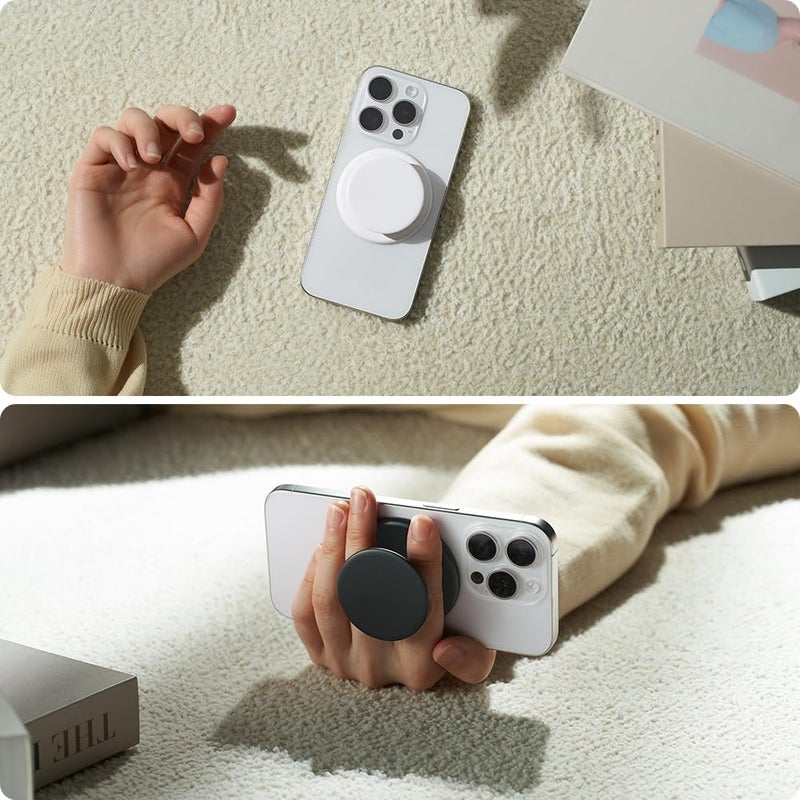 Sinjimoru for MagSafe Phone Grip, Soft Silicone Magnetic Finger Grip for iPhone 17/16/15/14/13, Comfortable One-Touch Holding, M-Tap Tok Lavender - Image 4