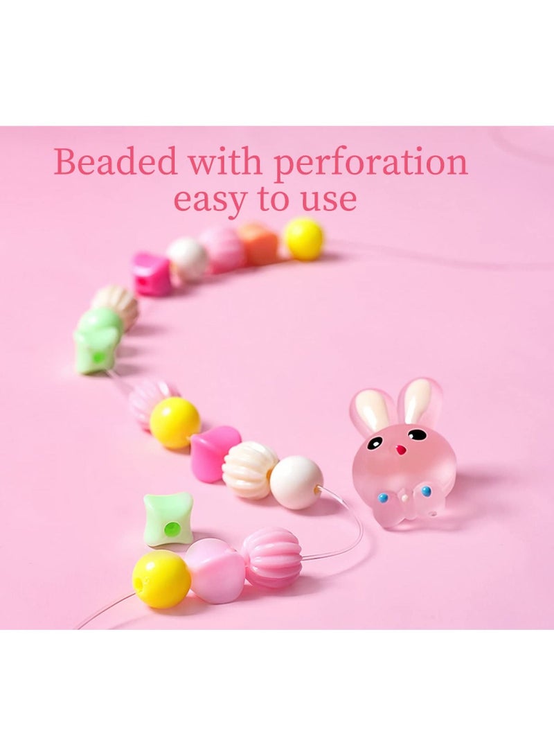 SYOSI Beads for Girls Toys Kids Bracelets Making Kit Bead Art and Craft Kits DIY Bracelets Necklace Hairband and Rings Toy Making Kit for Age 4 5 6 7 8 9 10 11 12 Year Old Girl Gifts (Crystal) - Image 3