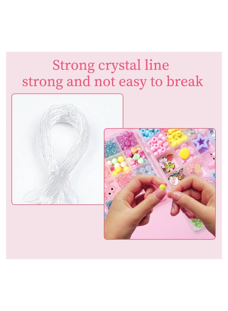 SYOSI Beads for Girls Toys Kids Bracelets Making Kit Bead Art and Craft Kits DIY Bracelets Necklace Hairband and Rings Toy Making Kit for Age 4 5 6 7 8 9 10 11 12 Year Old Girl Gifts (Crystal) - Image 5