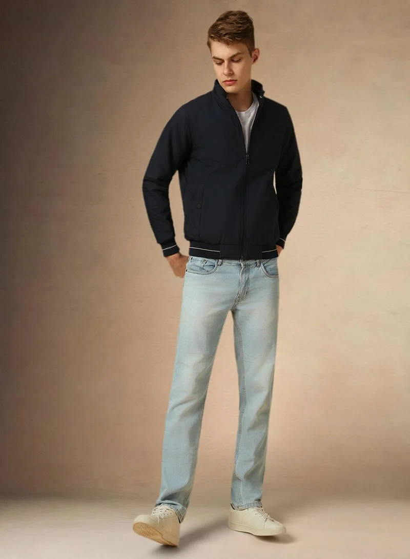 Dennis Lingo Navy Men's Navy 100% Polyester Solid Regular Fit Jacket for Men | Best Price UAE