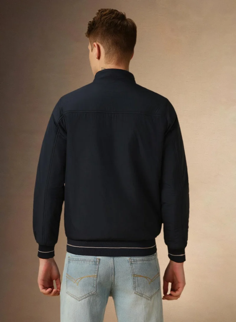 Dennis Lingo Navy Men's Navy 100% Polyester Solid Regular Fit Jacket for Men | Best Price UAE