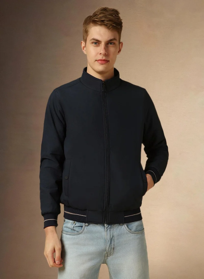 Dennis Lingo Navy Men's Navy 100% Polyester Solid Regular Fit Jacket for Men | Best Price UAE