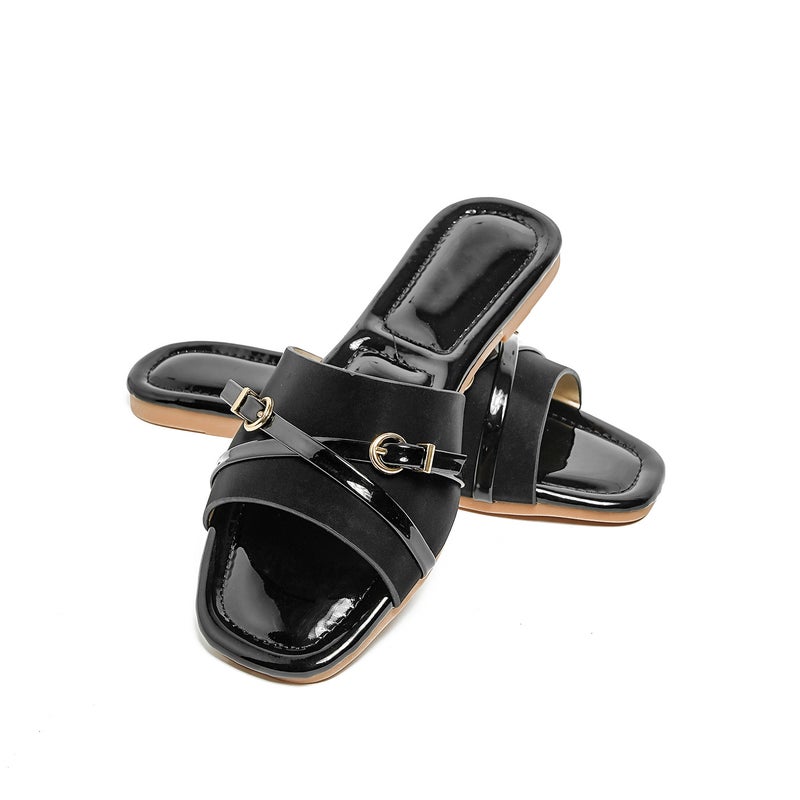 النمط البوهيمي 2025 Sandals النساء الجديدة مع Rhinestones ، شاطئ عصري ناعم مبيع حذاء مسطحة متعددة الاستخدامات للاستخدام في الهواء الطلق - Image 2