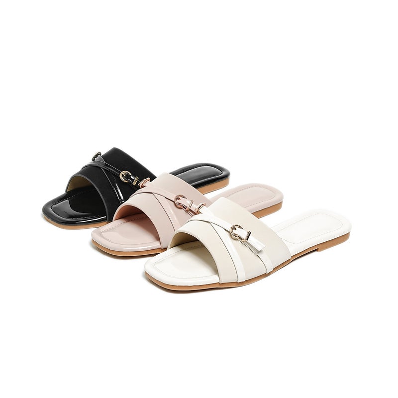 النمط البوهيمي 2025 Sandals النساء الجديدة مع Rhinestones ، شاطئ عصري ناعم مبيع حذاء مسطحة متعددة الاستخدامات للاستخدام في الهواء الطلق - Image 5