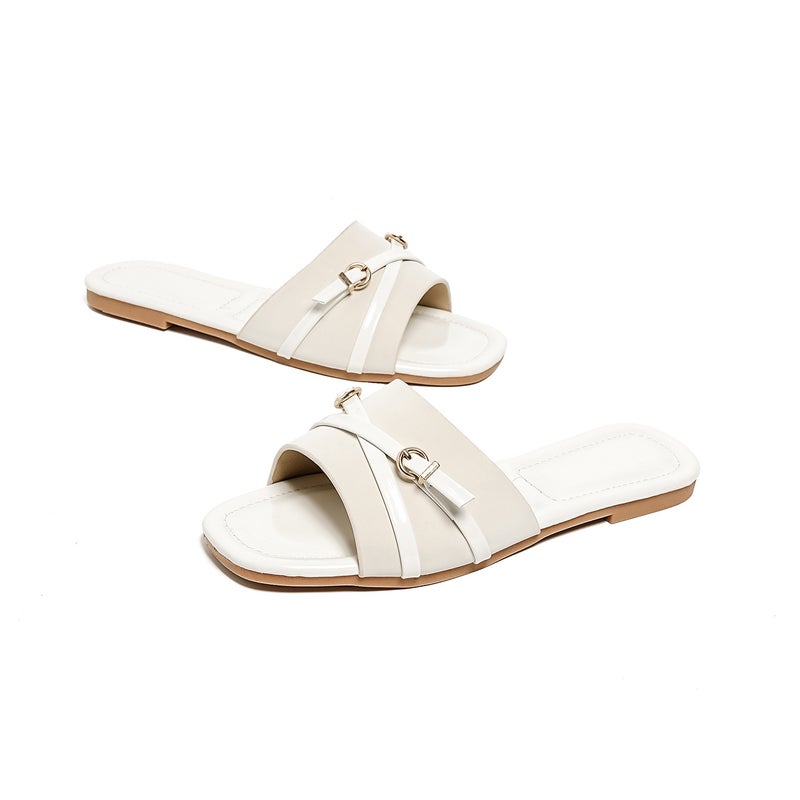 النمط البوهيمي 2025 Sandals النساء الجديدة مع Rhinestones ، شاطئ عصري ناعم مبيع حذاء مسطحة متعددة الاستخدامات للاستخدام في الهواء الطلق - Image 3