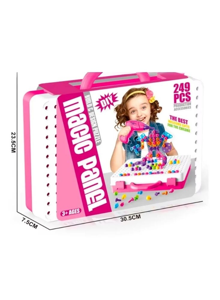 Premium Kids DIY Electric Drill Construction Toy Set – Creative Engineering Play Kit with Screws, Shapes & Storage Case, Improves Motor Skills & Problem Solving (Ages 3+) - Image 4