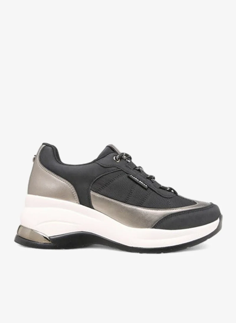 Women Panelled Sneakers with Lace-Up Closure