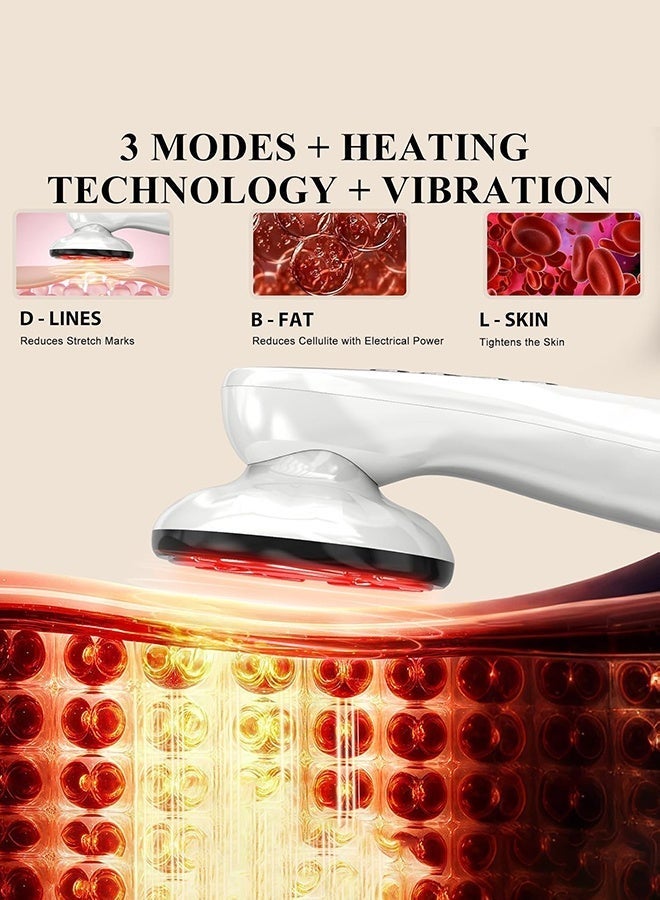 نورا جهاز تدليك السيلوليت الكهربائي الاحترافي ذو 6 رؤوس مع تدفئة وموجات فوق صوتية | جهاز نحت الجسم للبطن والخصر والذراعين والساقين - Image 3