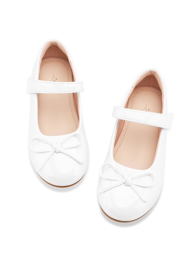 Stelle أحذية ستيل للبنات من نوع ماري جين للمدرسة مع زهور لحفلات الزفاف والزي الرسمي (للصغار/الأطفال الصغار/الأطفال الكبار)، 1-أبيض، 9 صغار - Image 1