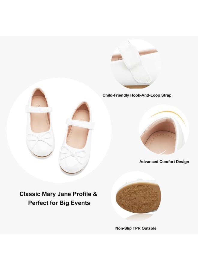Stelle أحذية ستيل للبنات من نوع ماري جين للمدرسة مع زهور لحفلات الزفاف والزي الرسمي (للصغار/الأطفال الصغار/الأطفال الكبار)، 1-أبيض، 9 صغار - Image 4