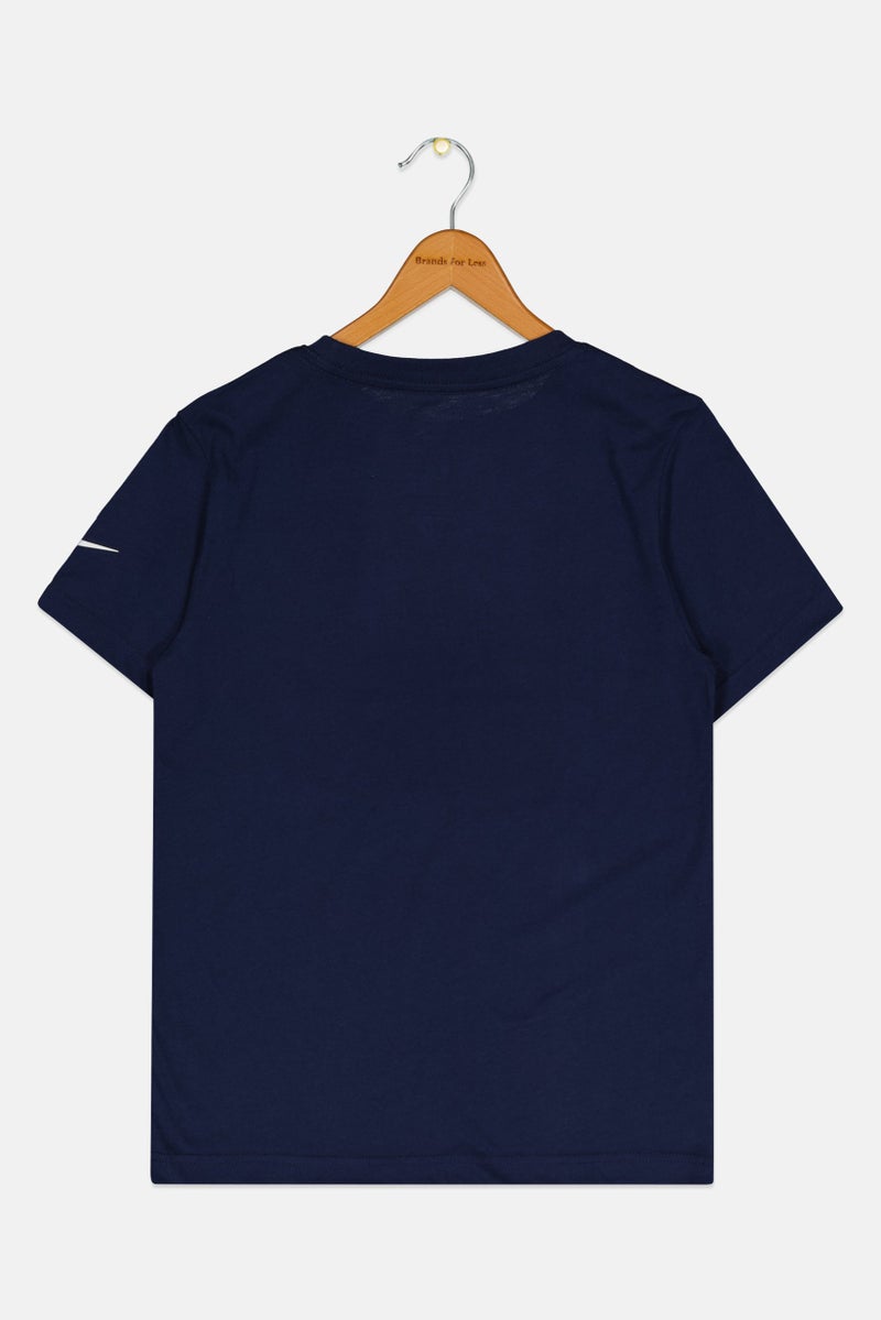 Nike 3Brand by Russell Wilson Kids Boy Sportswear Fit Short Sleeves Running T-Shirt, Navy Blue - Image 2