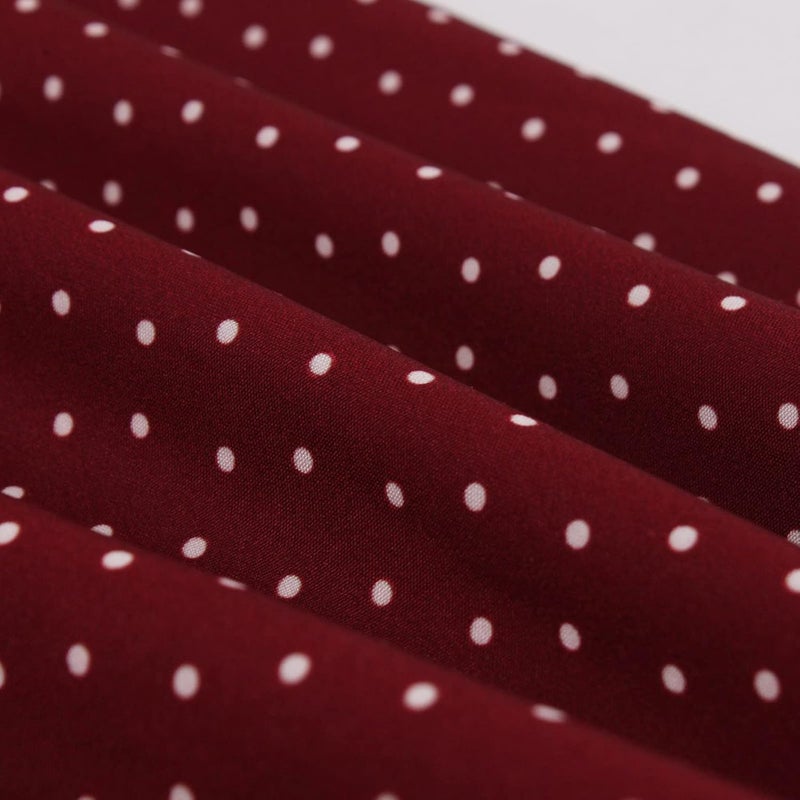 woobles Women's 1950s Audrey Hepburn Dress Sleeveless Round Neck Temperament Polka Dots Retro High Waist Tea Length Vintage Dress - Image 3