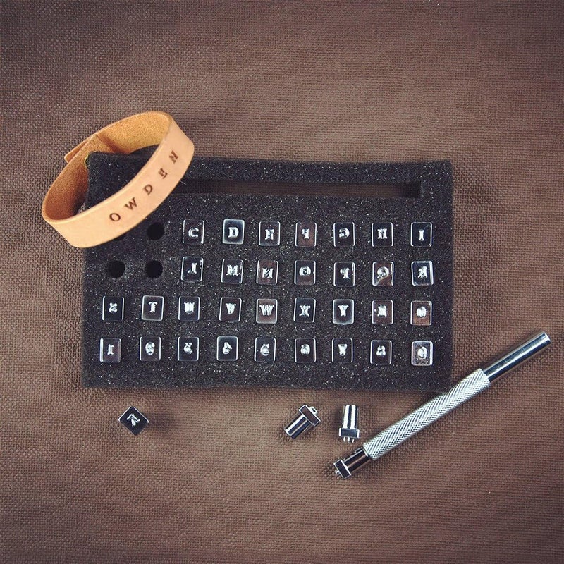 OWDEN Professional 37 Pieces Leather Stamping Tool Set (1/8 Inch, 3.2 mm Tall),Number and Alphabet Stamp Leather Tools. - Image 5