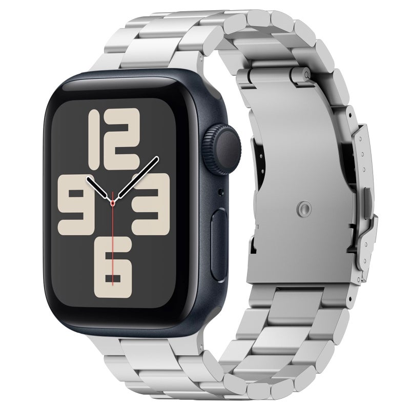 CHOiCE For Watch SE 2023 40mm Three Beads Titanium Alloy Metal Watch Band(Silver) - Image 1