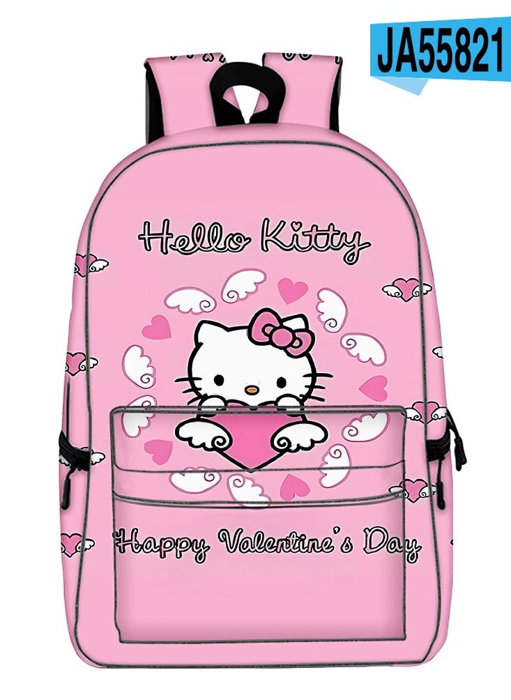 Hello Kitty - 【 School Season 】Hello Kitty Kids Cute Backpack Student Large Capacity Schoolbag 14 Inch Laptop Bag Travel Bag Leisure Bag General College Bag - Image 1