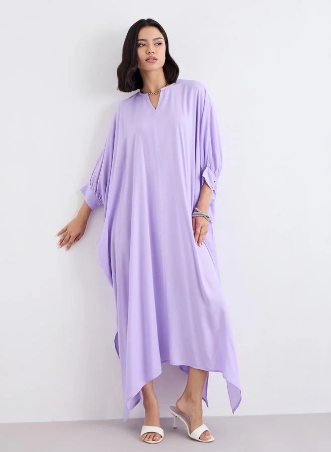 ستايلي Styli Women Lilac Loose Fit Batwing Sleeves Shift Maxi Dress