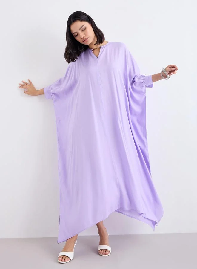 ستايلي Styli Women Lilac Loose Fit Batwing Sleeves Shift Maxi Dress