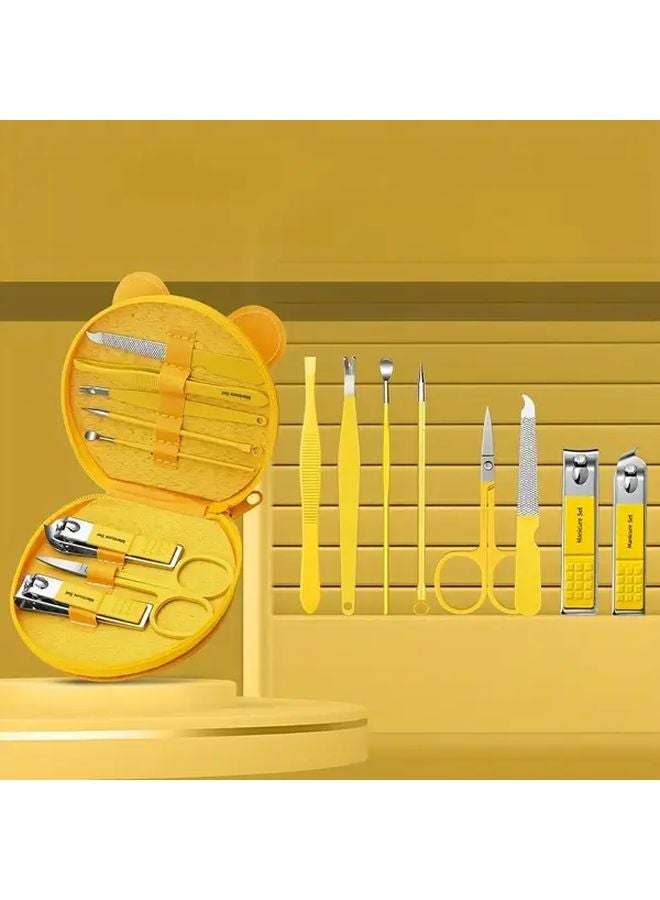 Frog Bag Green 8 Piece Portable Nail Care Kit Manicure Set With Trimming Polishing Tools - Image 3