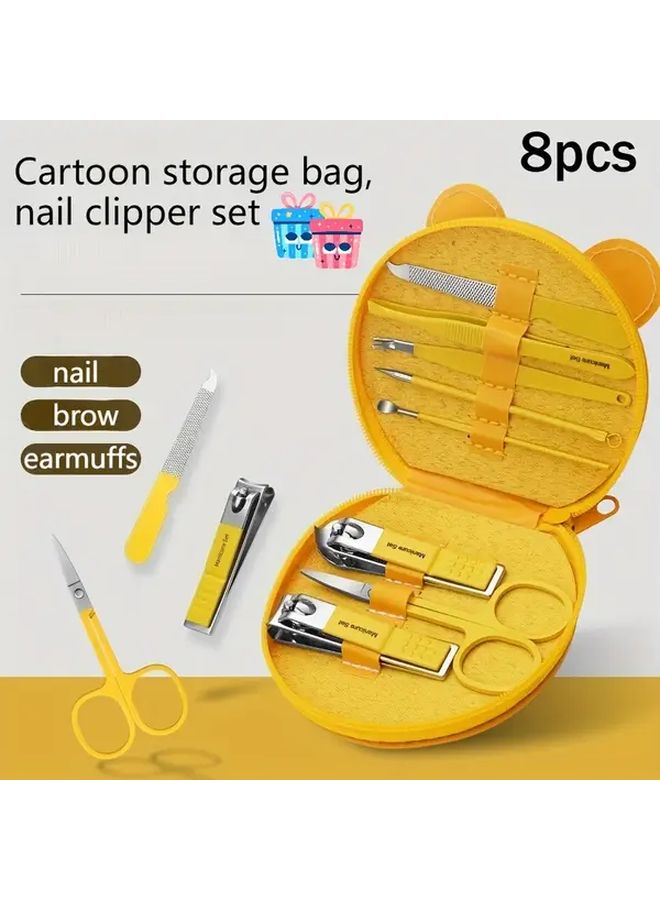 Frog Bag Green 8 Piece Portable Nail Care Kit Manicure Set With Trimming Polishing Tools - Image 2
