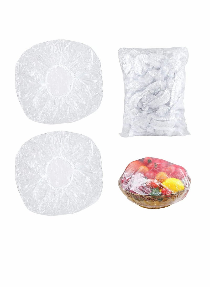 KASTWAVE 200 Reusable Elastic Food Storage Covers, Plastic Bowl Covers with Elastic Edging, Stretchable Plastic Food Wraps, Elastic Covers for Storage Containers  - Image 1