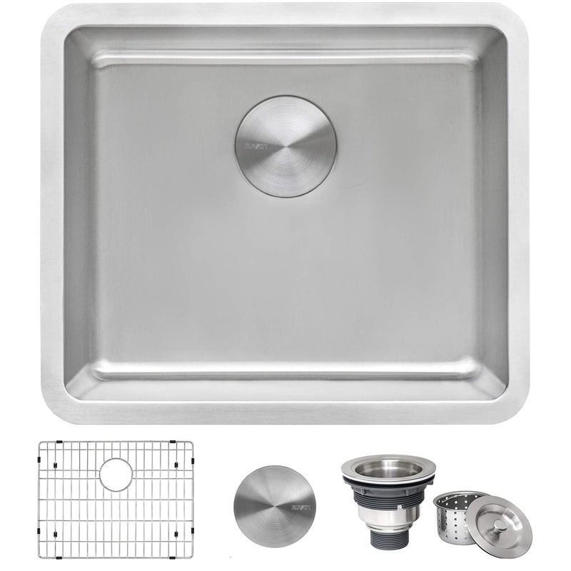 Ruvati 20inch Undermount Bar Prep Kitchen Sink 16 Gauge Stainless Steel Kitchen Sink Single Bowl with Brushed Finish hides scratches EasytoClean Undermount Sinks RVM5020