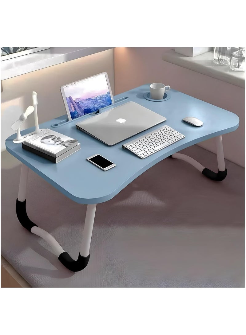 DubaiGallery Multifunction Modern Simple Laptop Bed Desk,card Slot/cup Holder/USB Interface/folding Portable Bed Tray Table,bed Sofa Eating Writing Desk  - Image 3