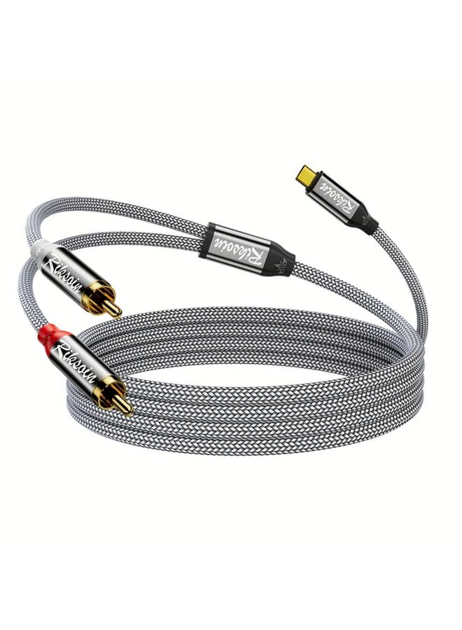 Type C To 2RCA Audio Cable 3M For Car Stereo Home Theater Gaming - Image 1