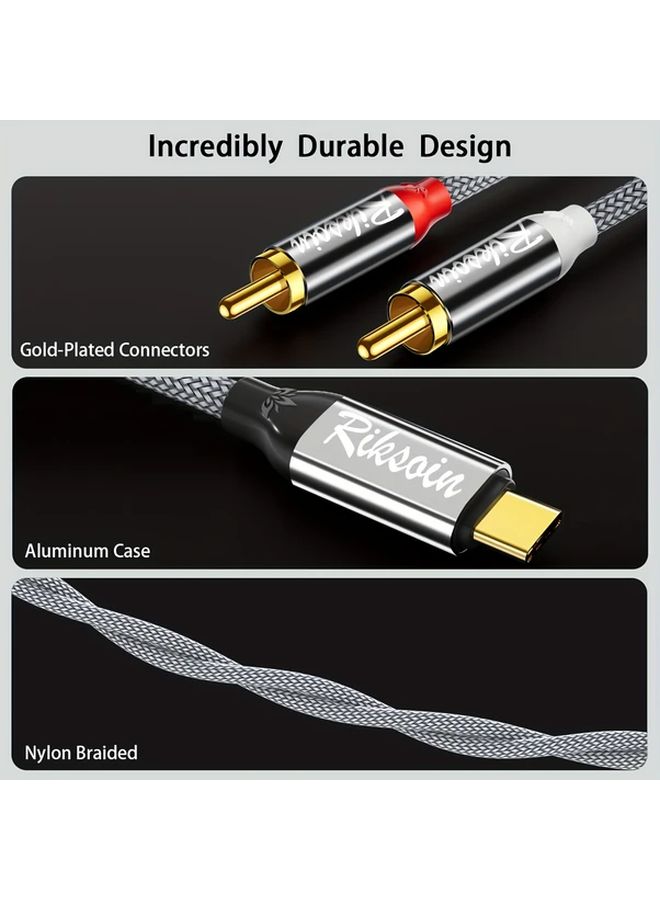 Type C To 2RCA Audio Cable 3M For Car Stereo Home Theater Gaming - Image 4