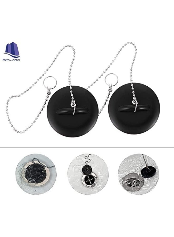Biella 2 Pcs 2 Inchtub Stopper Bathroom Sink Drain Plug Silicone Bathtub Drain Stopper With Chains For Kitchen Bathtub Bathroom Sink Drains - Image 4
