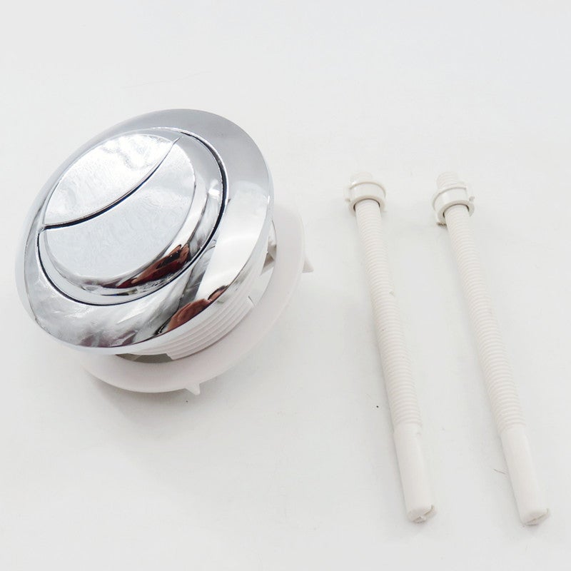 Toilet Tank Button Toilet Cover Button Double Button Oval Auxiliary Extension Rod Flush Button Accessories 58mm silver button