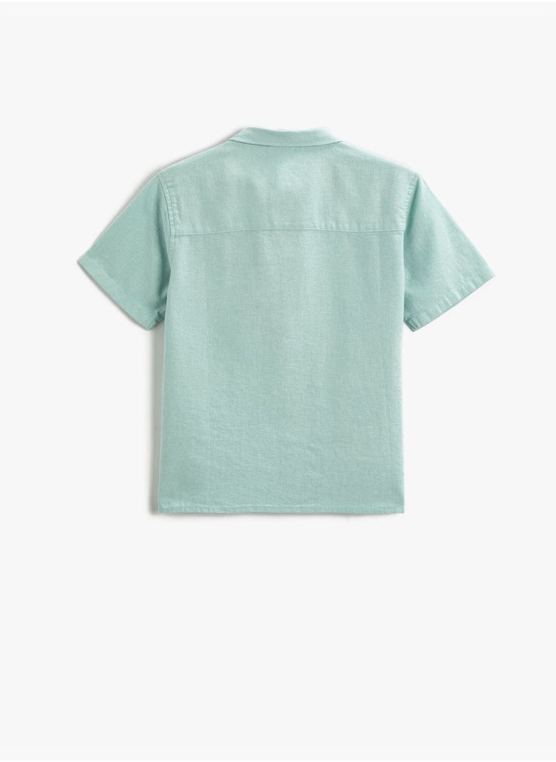 KOTON Linen Blend Shirt Short Sleeve  - Image 2