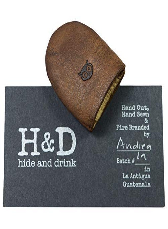 Hide & Drink, Set of 2 Thimbles, Finger Protector, Sewing Thimble, Hand Applique & EPP, Quilting Embroidery, Handcraft Accessories, Full Grain Leather, Handmade, Bourbon Brown - Image 3