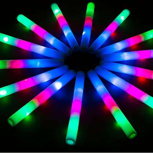 SHQDD 105PCS LED Foam Glow Sticks Foam Light up Sticks Bulk Party Pack with 3 Modes Colorful Flashing Glow in The Dark Party Supplies for Parties Wedding July 4th BirthdayRavesConcertNew Year - Image 1