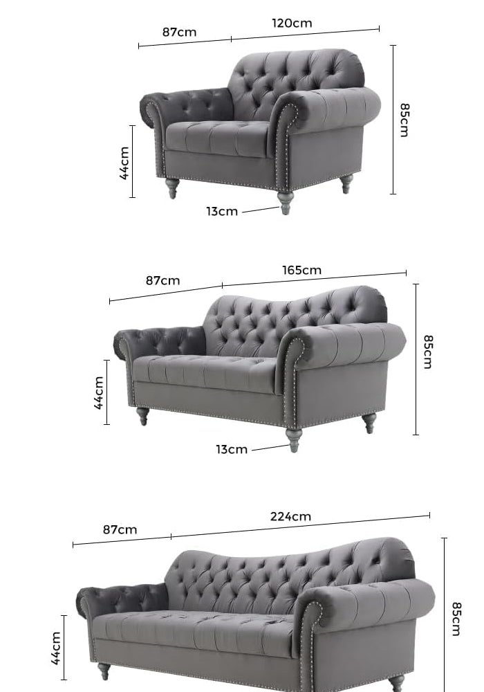 Aroma Homes Luxury Chesterfield Velvet Sofa Set - Pink 2 Seater - Image 2