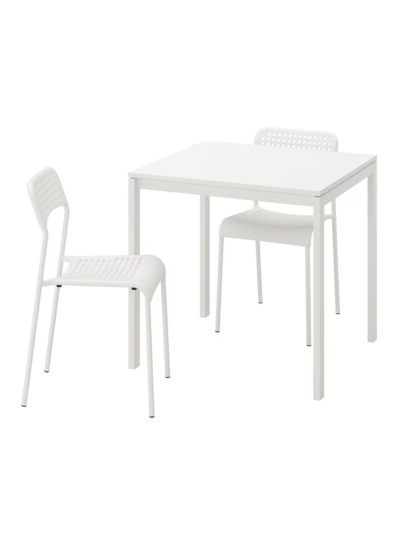 Dining Table+2 Chairs - Table and 2 Chairs White for Kitchen, Dining Room, Restaurants, 75 cm - pzsku/Z0758CB31375114C05F0FZ/45/_/1737652989/7655dcb2-b2d6-4d6a-b061-f1550a5a9e93