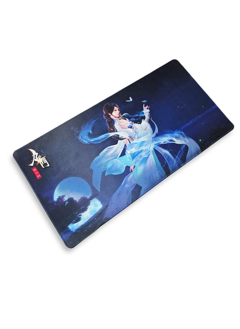 Large Japanese Anime Mouse Pad, (80cm x 40cm x 3mm), HD Print Pattern Desk Mat, Extended Mouse Pad and Keyboard Mouse Pads, Waterproof Cloth Surface Mouse Pads for Office, Anti-Slip Rubber Base